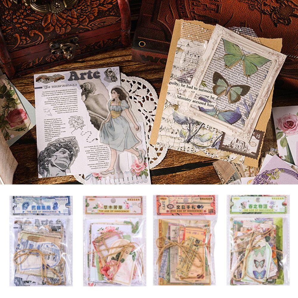 Ретро Скрапбукинг Коллаж Многоцветная декоративная бумага Подарочный материал для скрапбукинга Бумага