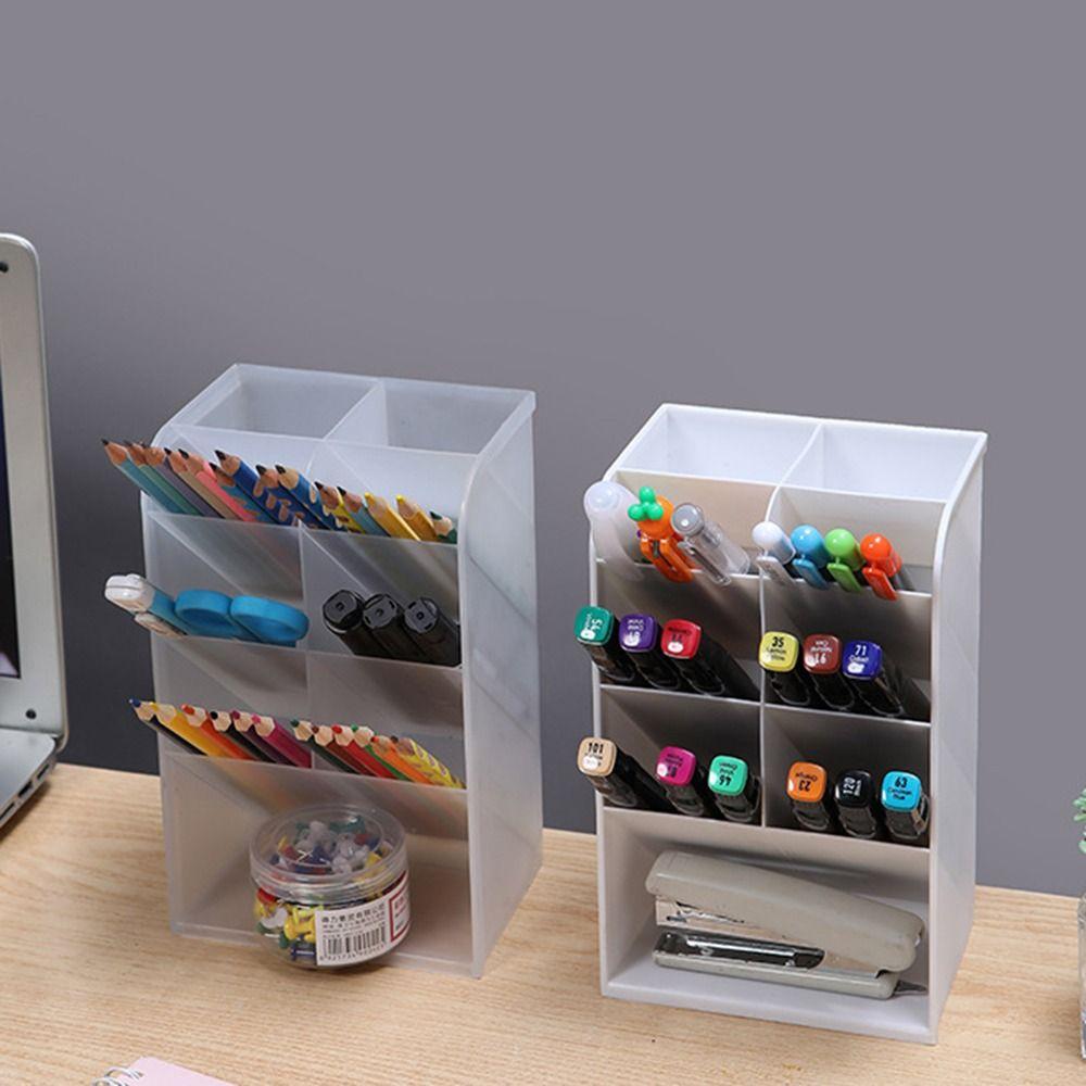9/13 Grids Desktop Storage Box Oblique Insertion Cosmetics Storage Box Oblique Pen Holder  Home