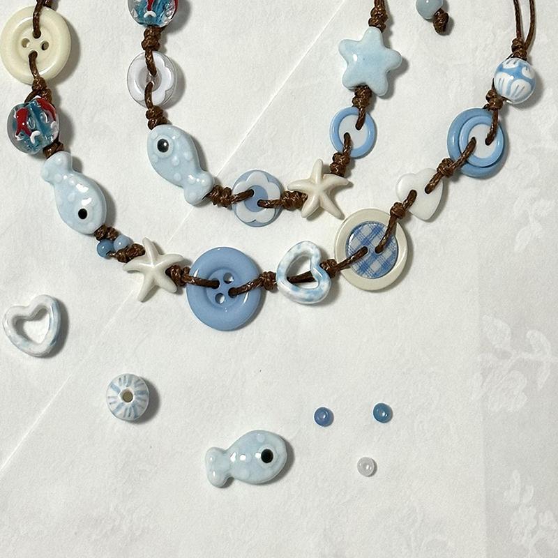 Бохо Керамический Браслет с Бусинами, Плетеное Изделие со Звездой и Рыбой, Праздничные Стильные Украшения и Аксессуары для Женщин