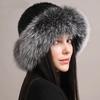 Новая шапка из натурального натурального норкового меха, роскошные женские вязаные шапки ручной работы, модные зимние головные уборы, теплые шапки из натурального лисьего меха
