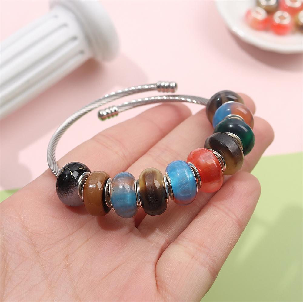 30/50/100 шт. 14 мм стеклянные европейские бусины с большим отверстием, прозрачные прокладки, свободные бусины для самостоятельного изготовления ювелирных изделий, поделок своими руками