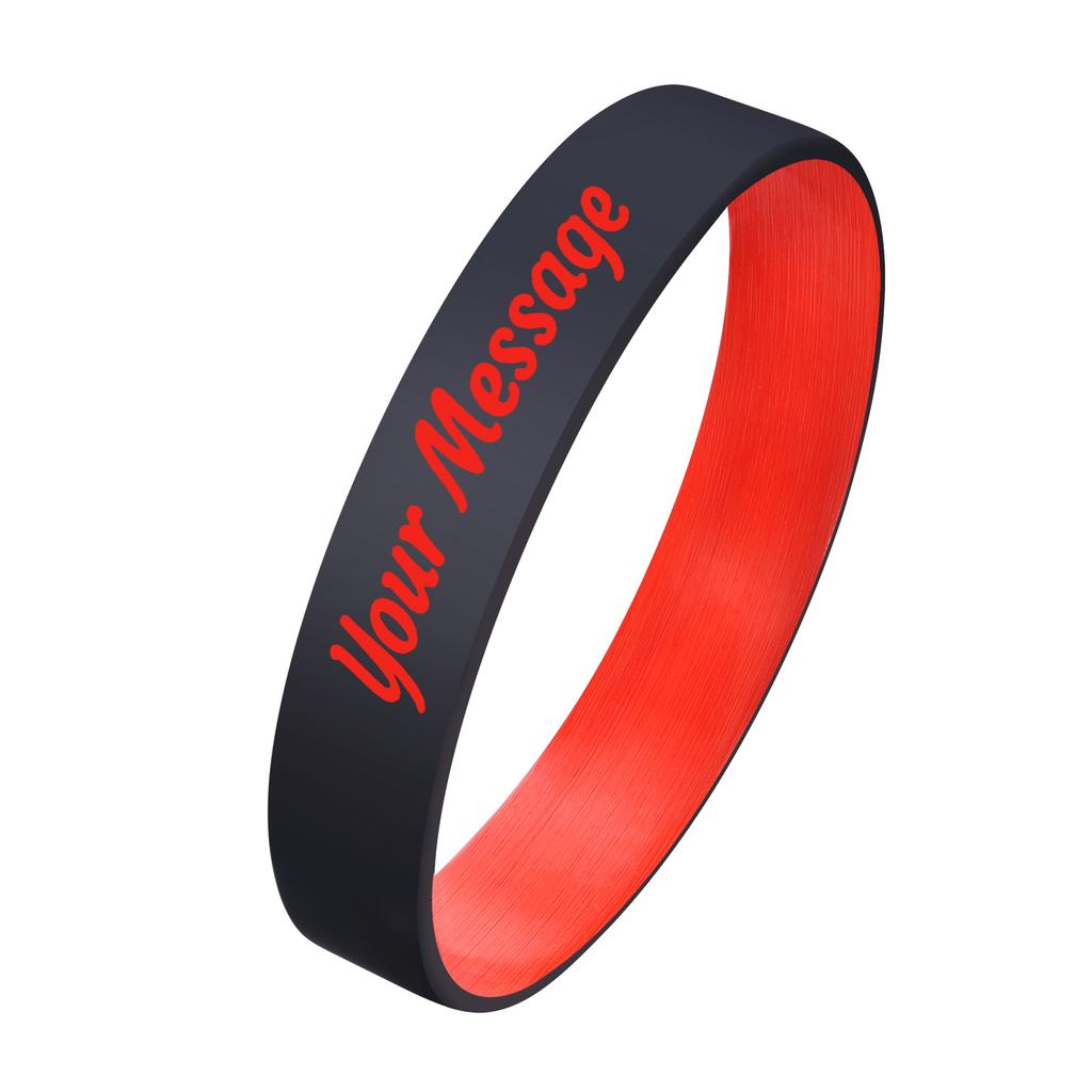 Personalized Silicone Wristbands Bracelet for Women Men, Customized Rubber Bangle, Engraved Gift for Events Party Awareness