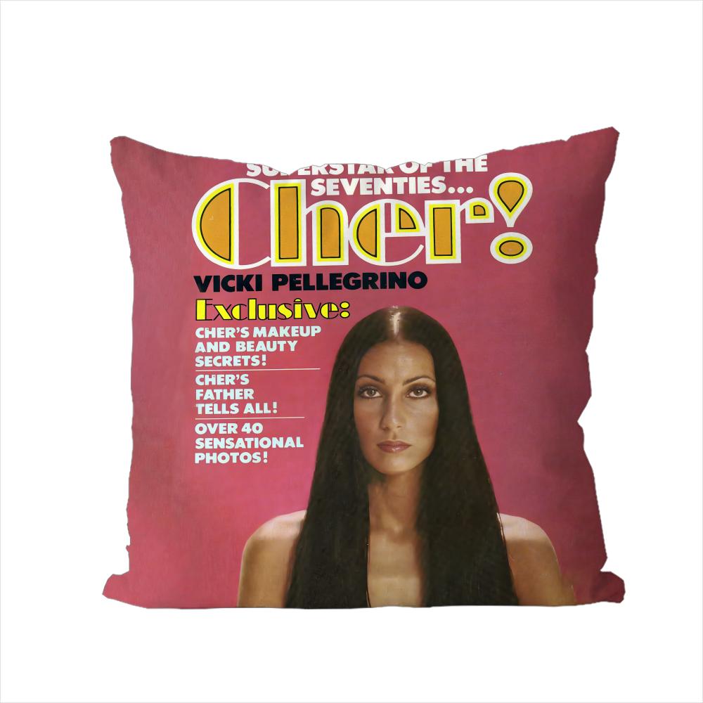 Actor CCher Pillow Case For Car Sofa Decorative Home Doublesided Print Plush Square Throw Pillow Cushion Cover