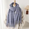 Plaid Long Autumn And Winter Atmosphere Warm Scarf Women'S Shawl Versatile Commuter Fringed Imitation Cashmere Scarf