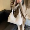 Stylish Underarm Shoulder Bag Ladies PU Leather Solid Color Underarm Vagabond Purse and Handbag