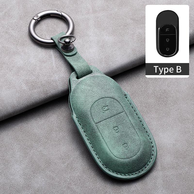 Leather Car Key Case Cover for Leapmotor T03 S01 C11 for 2025 Leapmotor C01 T03 S01 C11 Leap Motor Holder Key Fob Keychain