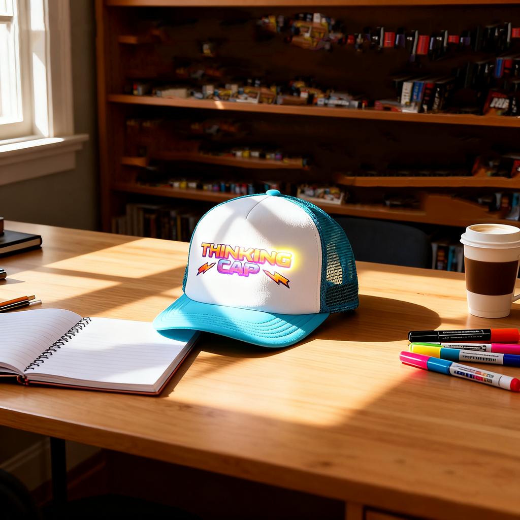 Blue Thinking Hat Truck Driver Hat