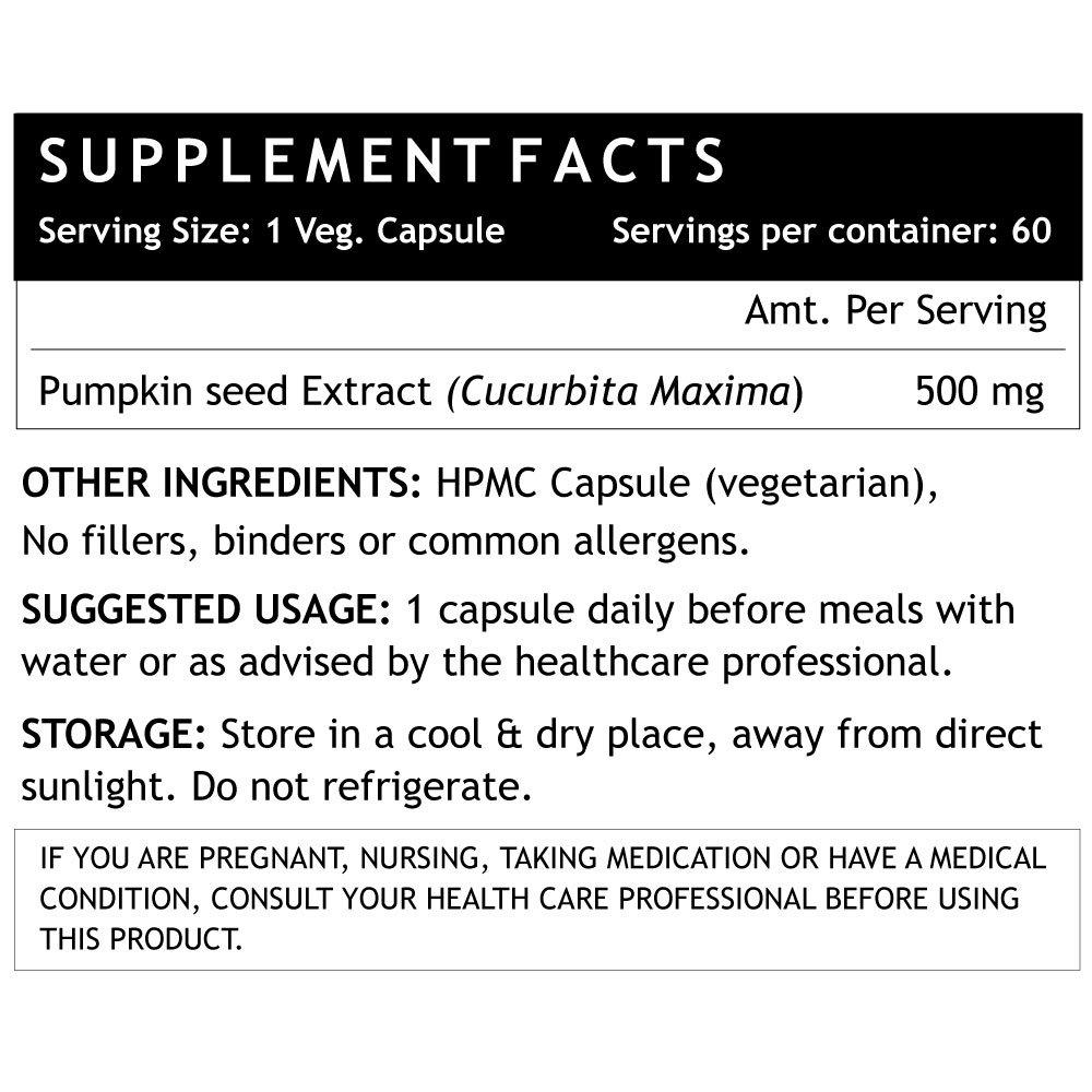 Экстракт семян Тыквы (60 кап, 500 мг), Pumpkin Seed Extract, INLIFE