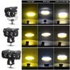 2X Motorcycle Headlights Spotlight Fog Light Hi/Low Beam Len Dual Color Work Auxiliary Driving Light Headlight Yellow White 12V