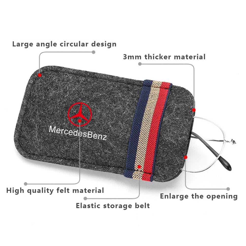 Car Sunglasses Organizer Bag Eyeglass Holder Glasses Storage Clip Accessories For Mercedes Benz W204 W124 W201 W202 W212 W220
