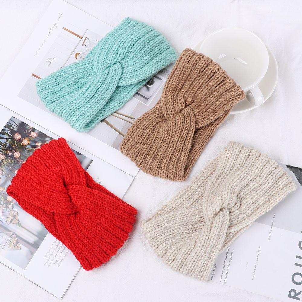 New Winter Hair Accessories Head Wrap Knitting Headwear Crochet Turban Weaving Cross Headband