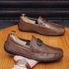 Туфли Doudou мужские 2025 новые модные мужские туфли на один шаг ленивые туфли мужские повседневные кожаные туфли чехол помощь мастерство