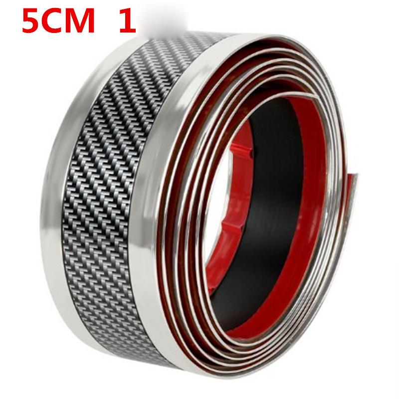 Automobile Door Strip 3PC Bumper Carbon Fiber Pattern Universal Modification Pedal Anti-Collision Door Edge Protector Sticker Anti-Stepping Trim