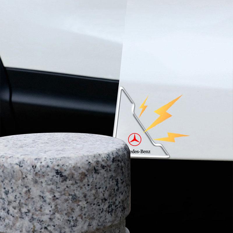 2 шт. Накладки на углы дверей автомобиля Защита от царапин 3D наклейка для Mercedes Benz AMG W212 W205 W246 W177 W176 W213 GLC GLE GLS ML Приветственная лазерная лампа