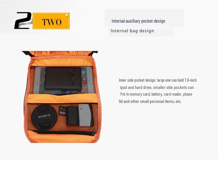 Waterproof, Wear-resistant DSLR Camera Backpack with Layered Lens Storage
