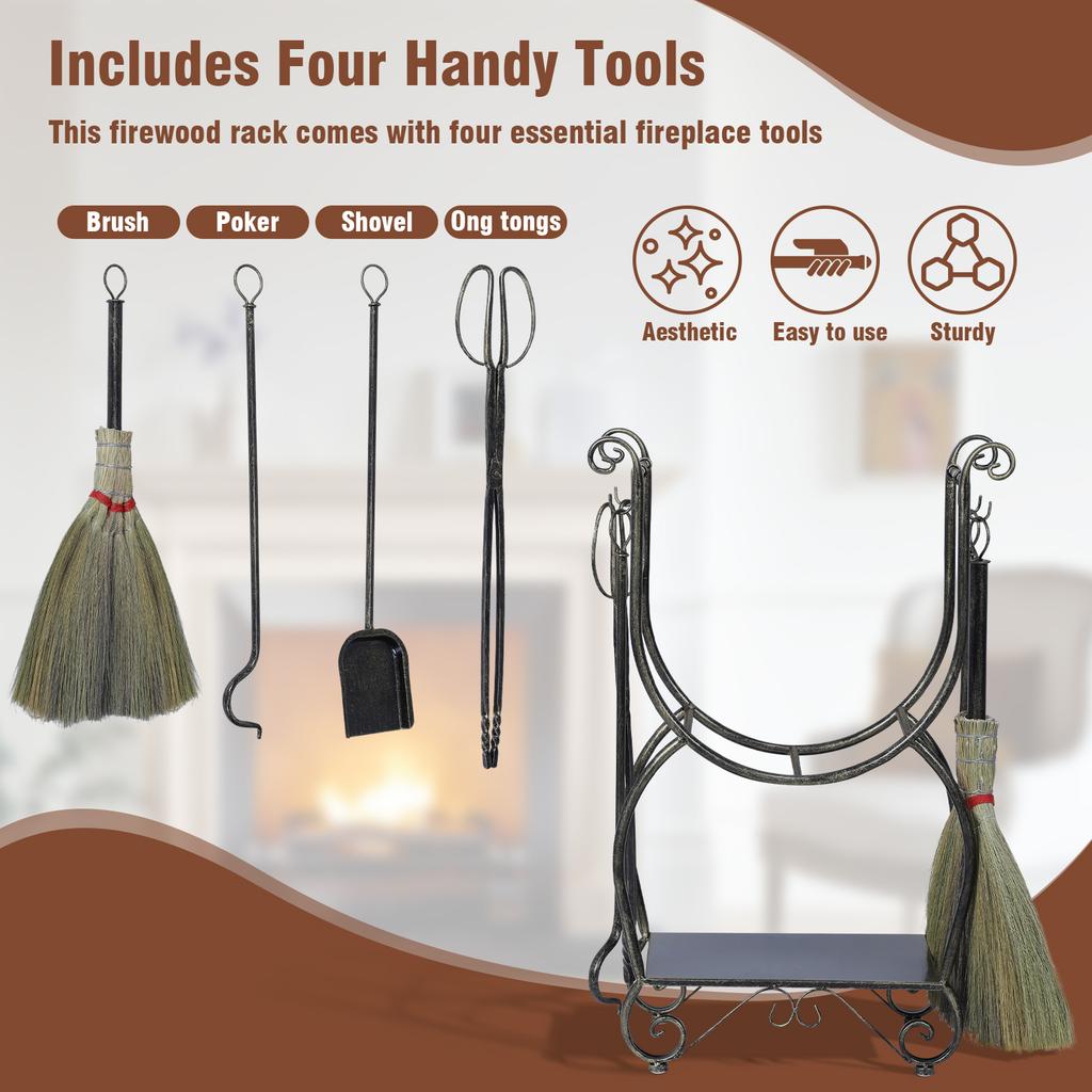 Внутренняя дровница для камина, сверхпрочные стойки для хранения дров, для патио, террасы, металлическая подставка для дров для улицы