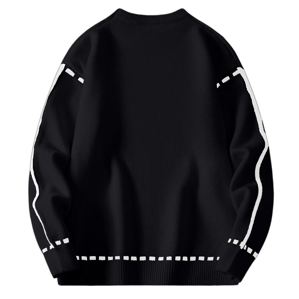 Men's Fashion Knitting Pullover Long Sleeves Loose Round Neck Sweater