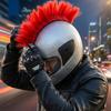 Motorcycle Helmet Decorative Wig, European And American , Suitable For Both Men And Women Riders, Mohawk/cockscomb , Funny Prop And Headwear For Event