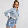 Women's Fashion Lapel Cropped Denim Jacket
