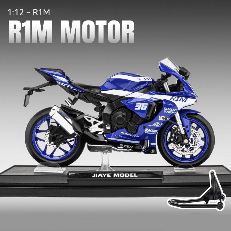 1/12 Yamaha YZF-R1M литой под давлением модель игрушечного автомобиля коллекция звуков и света внедорожный автомобиль игрушки автомобиль