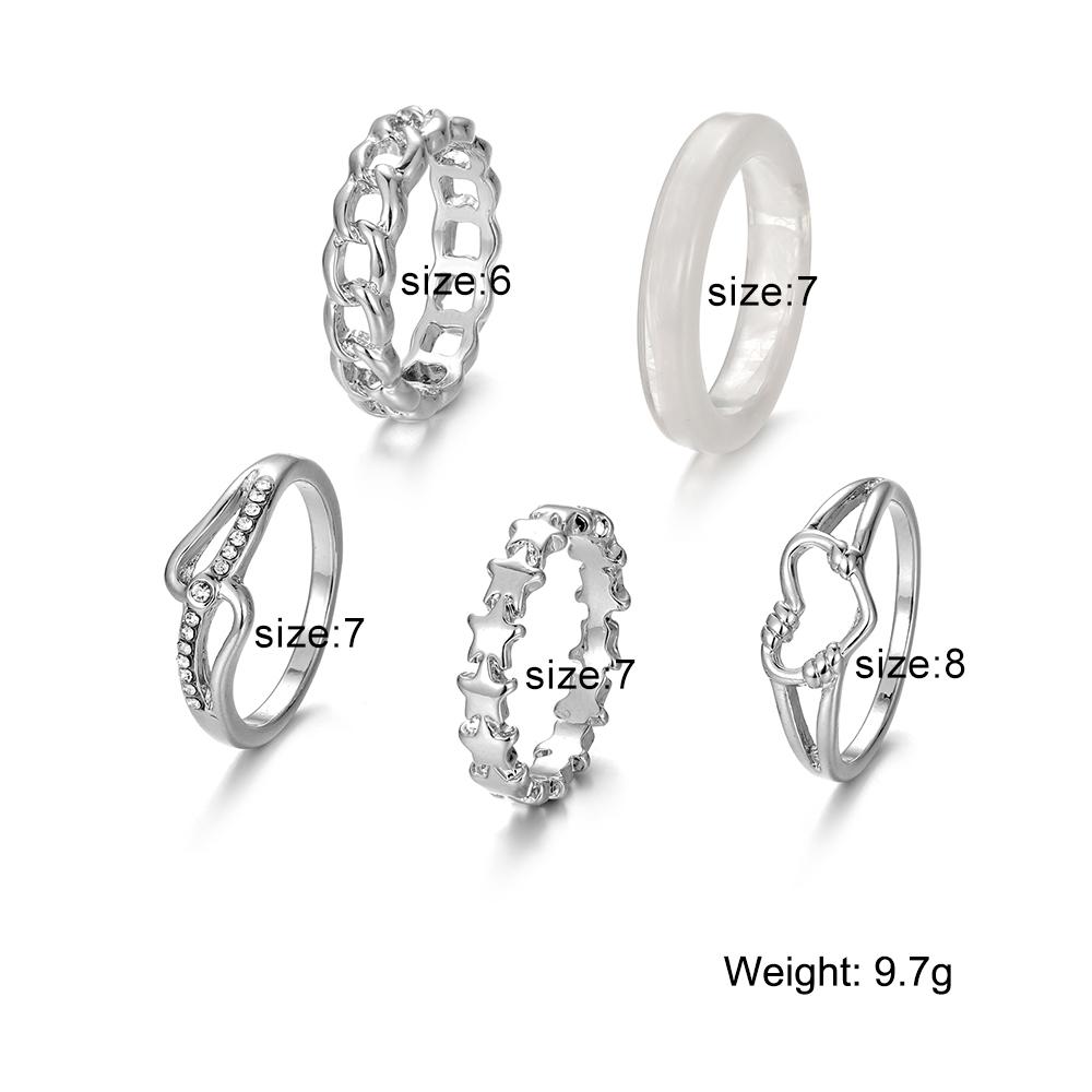 Кольцо с резной звездой, универсальное кольцо «Любовь», очаровательный модный милый женский комплект колец