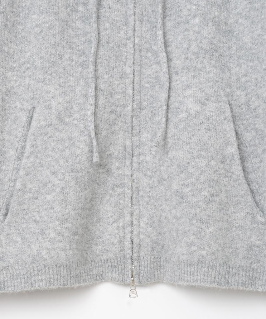 MILLO ARCHIVE Roang Knit Zip-Up Hoodie [Melange White]