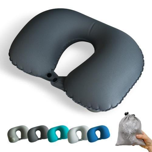 LLAP Neck Pillow, U-Shaped, Compact, Portable, Air Pillow for Neck, Lightweight, Travel Pillow for Airplanes, Includes Storage Pouch (Duck Gray)