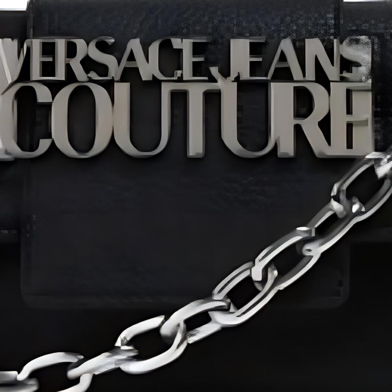 Versace Jeans Couture Solid Logo Chain Strap Flap Closure Tote Shoulder Bag Women Bags Black 75VA4BB2ZS413899