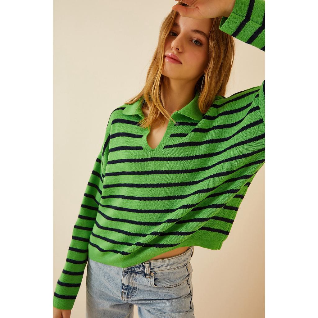 Women's Polo Neck Knitwear Sweater Us00293