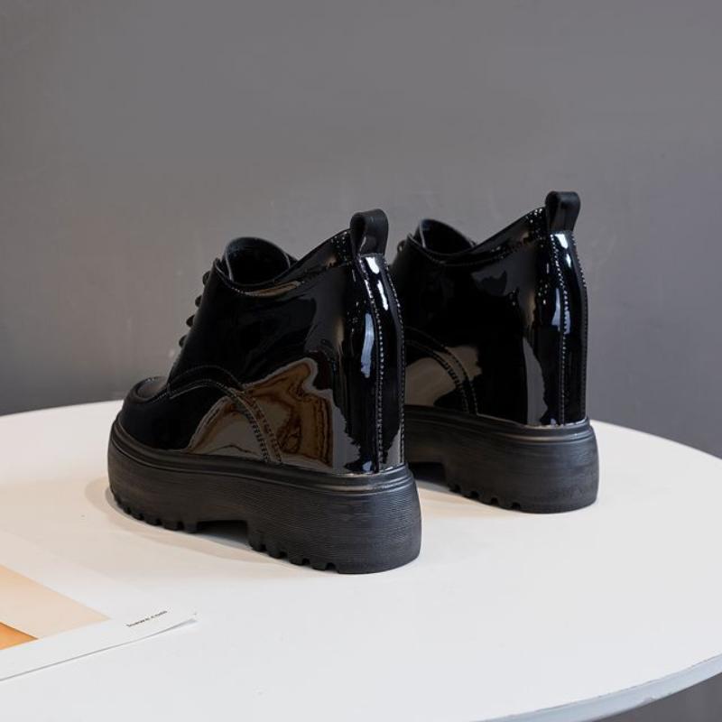 11cm Platform Wedge Hidden Heel Women Casual Shoes Chunky Sneakers Microfiber Leather Female Shoes Spring Autumn