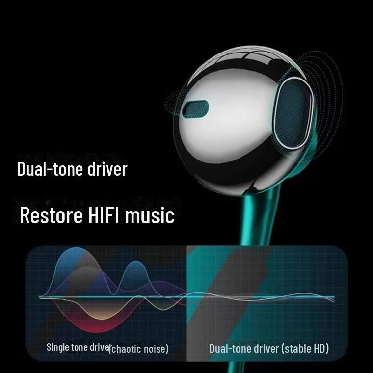 Type-C Wired In-Ear Metal Earphones with Built-In Microphone and Heavy Bass