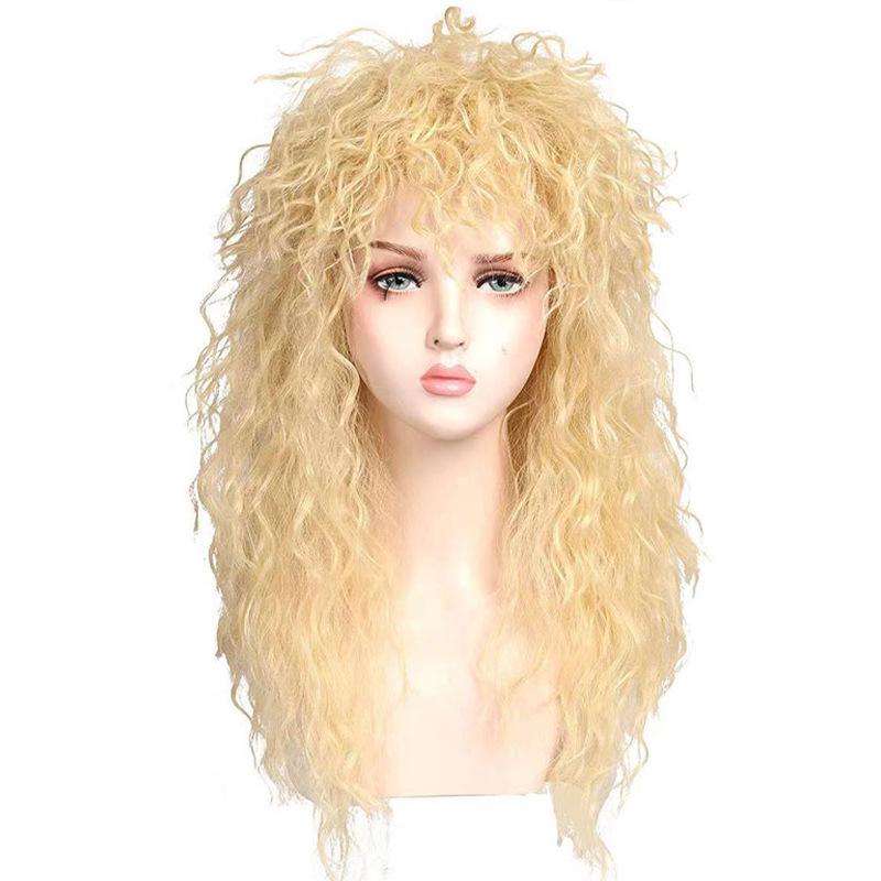 Пушистый Длинный Кудрявый Парик в Стиле Рок-Эпохи Ретро Панк для Хэллоуина