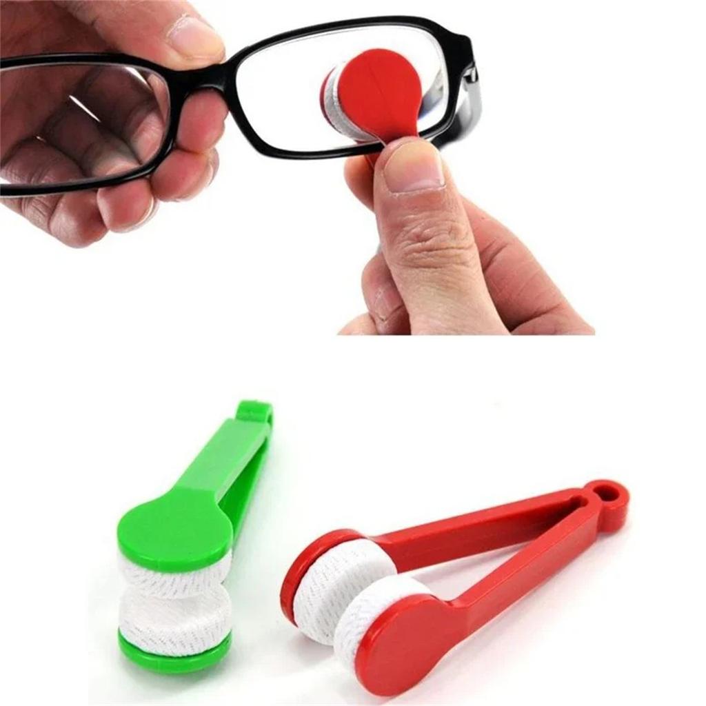 Practical Portable Glasses Cleaning Rub Eyeglass Sunglasses Spectacles Microfiber Cleaner Brushes Wiping Tools Mini