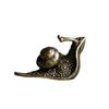 Outdoor Pond Garden Brass Figurine Exquisite Handcrafted Tightly Detailed Vintage Tea Pet Mini Retro Snail Figurine Sculpture Decor