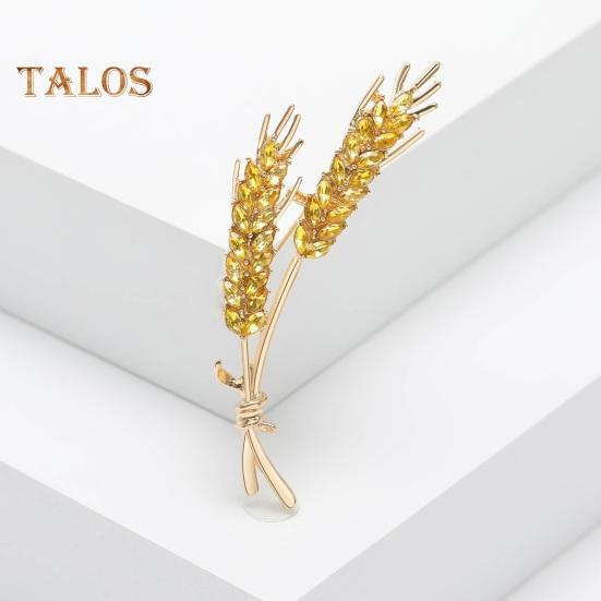 Женская брошь в форме пшеницы, искусственный кристалл, противоскользящая сумка на плечо, костюм, пальто, воротник, шляпа, одежда, защита от воздействия, булавка для вечеринки, выпускного вечера, ювелирные изделия для одежды невесты