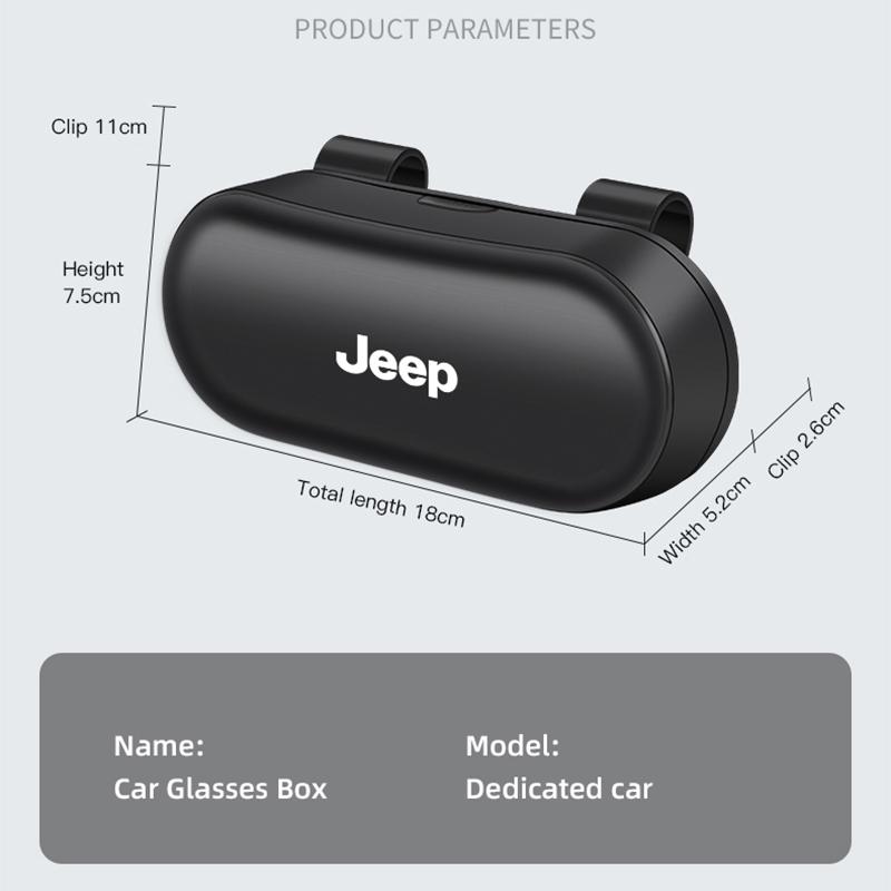 Car Sunglasses Storage Box Interior Accessories For Jeep Grand Cherokee Compass Patriot Willys Liberty Rubicon XJ Hawk Wrangler AKS1