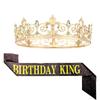 Men's Round Crown Crown Ribbon Birthday Party Decoration Alloy Tiara Accessories
