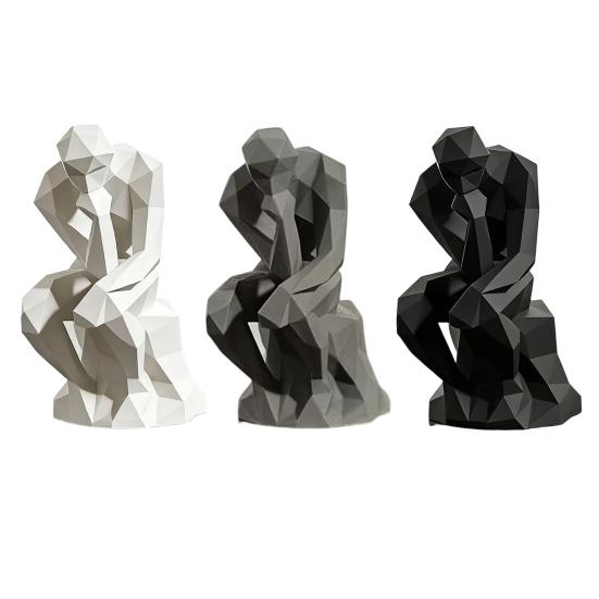 Украшения 'Мыслитель' 3D-печать Скандинавский стиль Статуэтка Компактная Современное искусство Фигурка Острые грани Настольная Книжная полка Скульптура