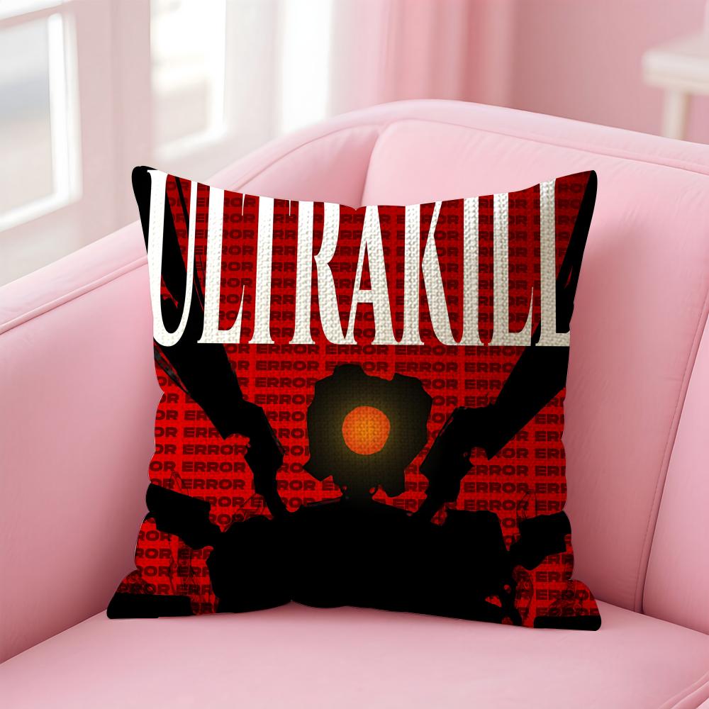Game UUltrakill Cushion Cover Natural Linen Pillow Case DoubleSided Print Decorative Sofa Pillowcase Home Decor Gift
