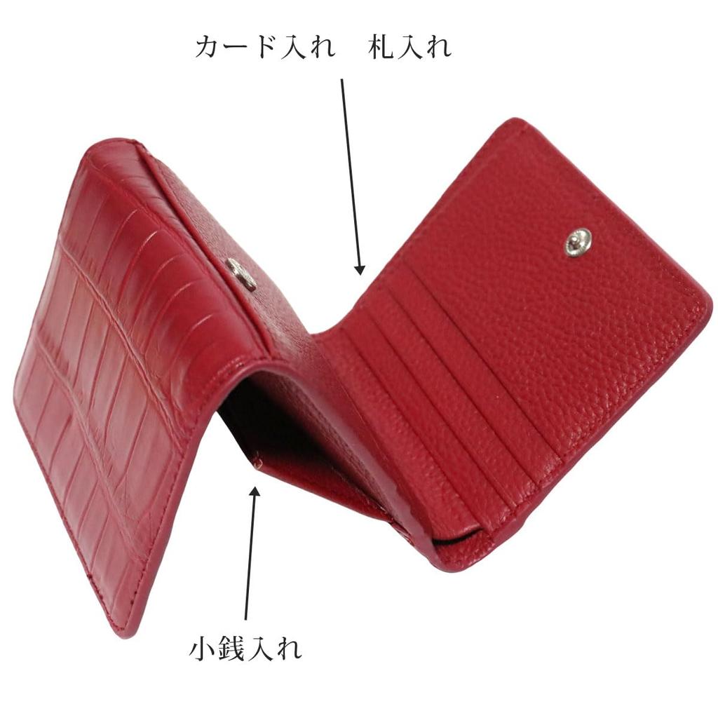 Bercute Green Crocodile Tri-fold Wallet for Men and Women, Mini, Slim, Compact, Foldable, Genuine Leather, Alligator Skin, Compact, Large Capacity,