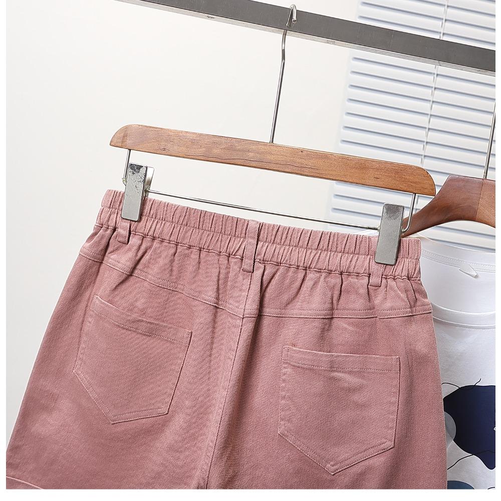 DIMANAF Plus Size 2025 Женские шорты, брюки, летние свободные джинсы-шаровары, короткие базовые брюки с высокой талией и эластичным поясом