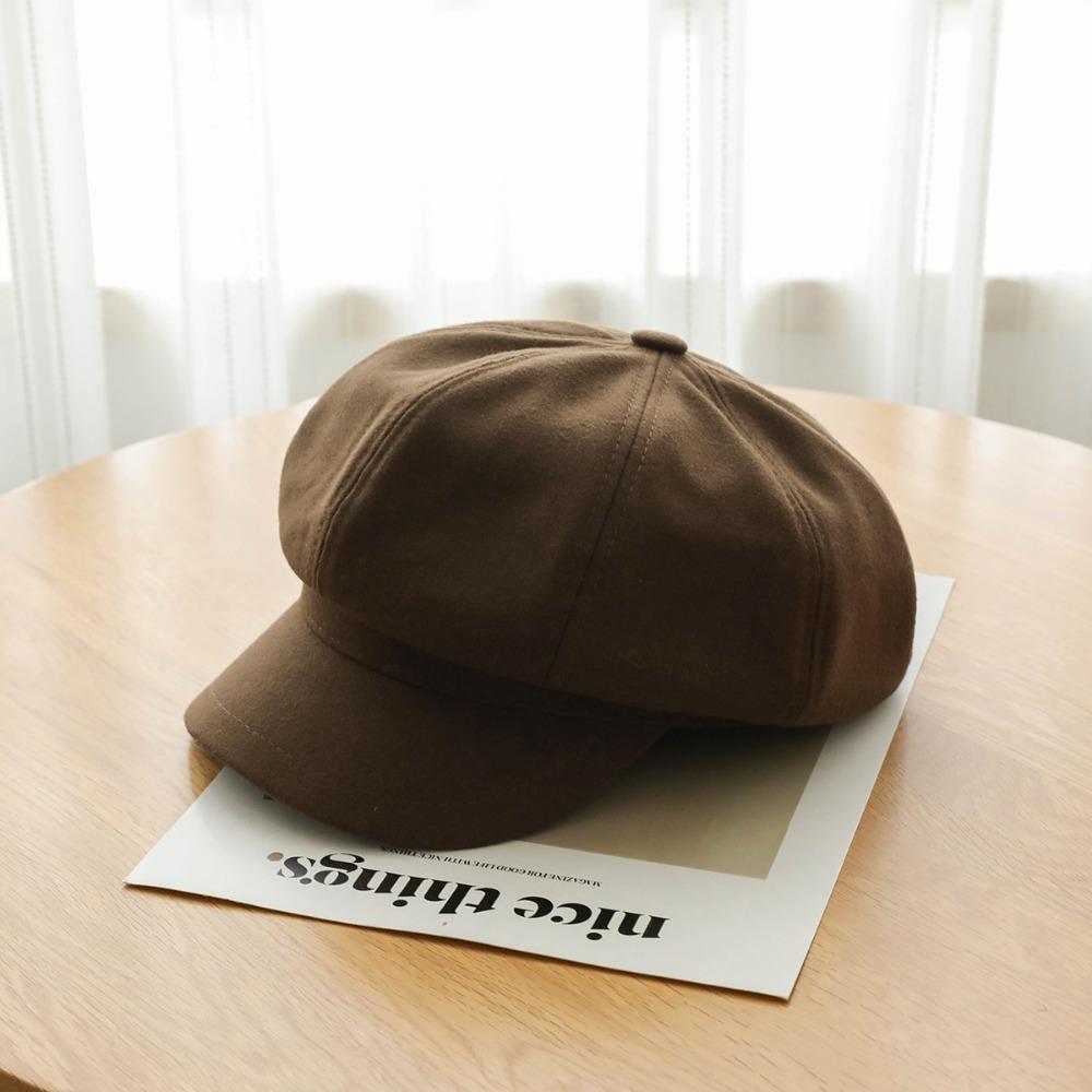 Solid Color Retro Berets Hat Duck Tongue Painter Cap Fashion Vintage Newsboy Cap Girls