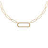 [R5794] - Gold Plated Necklace 'Cléopatra' White Gold - 45 Cm 30x12 Mm (trombone)