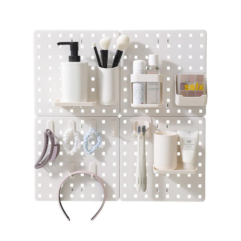 3873 Бытовая настенная полка для хранения с отверстиями для хранения вещей Стойка для показа в общежитии Подвесная доска для учебного стола Отделка Стеллаж для хранения вещей