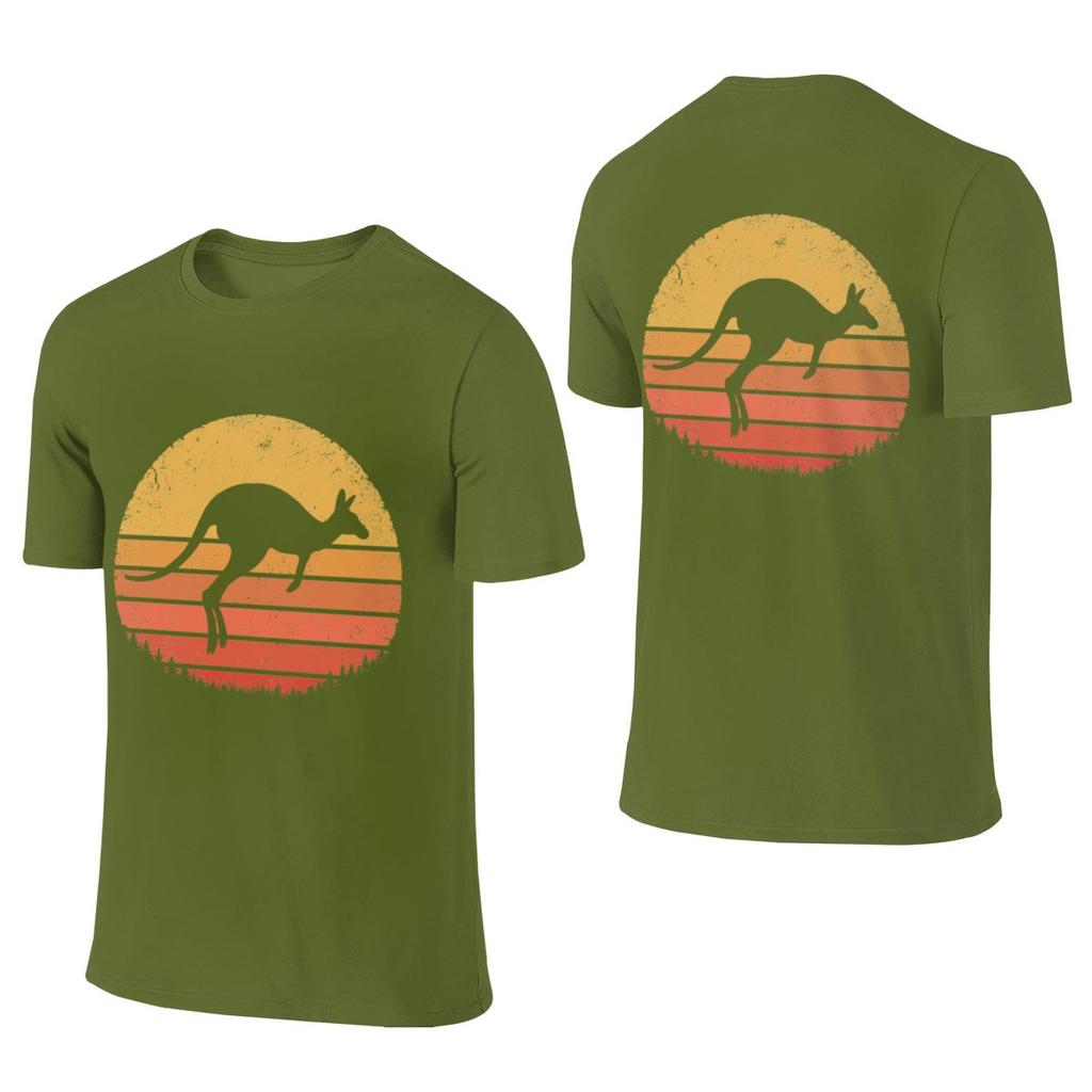 Kangaroo Retro Hong Kong Style Reversible Tshirt Retro Street Fun Prints Cotton Tee
