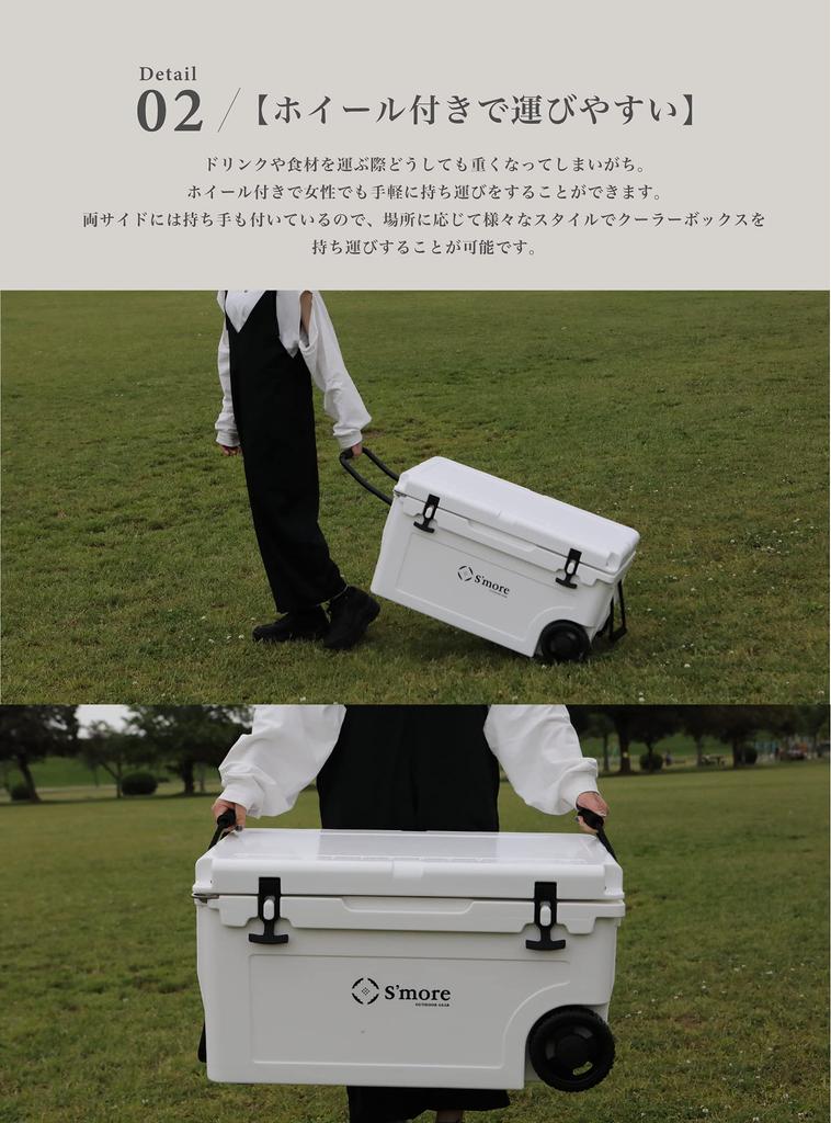 Холодильник Becool55 Холодильник Большой с роликами 52 литра Жесткий холодильник Кемпинг Рыбалка Спорт на открытом воздухе Стильный Холодоизоляция Холодный пакет в комплекте