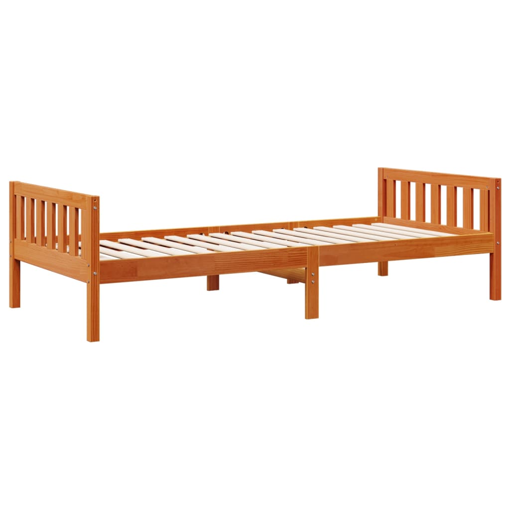 Kids Bed without Mattress Wax Brown 75 x 190 cm Solid Pine Wood