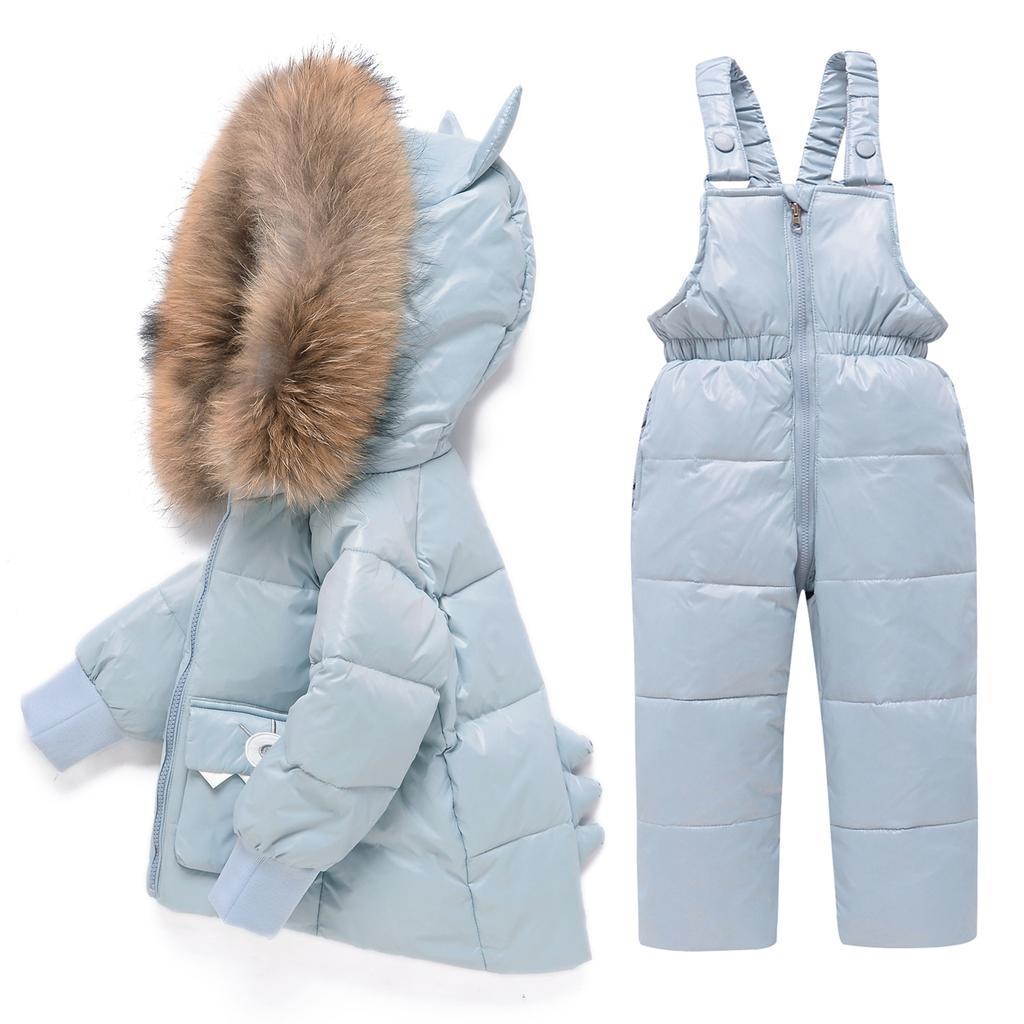 Children Clothing Set Hooded Parka Boy Baby Overalls Toddler Girl Clothes Winter Warm Down Jacket Kids Coat Snowsuit