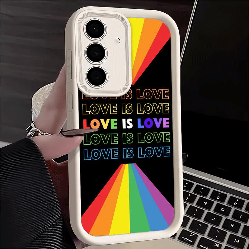 Phone Case for Samsung Galaxy S26 S25 Ultra S24 FE LGBT Rainbow Love Is Love Shell S23 Plus S22 + S21 S20 5G Soft Silicone Funda