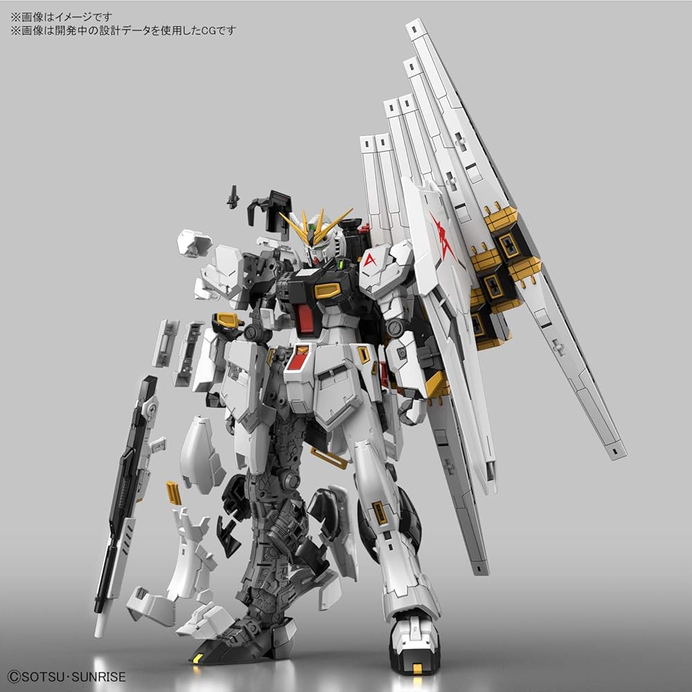 Bandai Spirits RG Mobile Suit Gundam Char's Counterattack Nu Gundam 1/144 Scale Color-Coded Model Kit